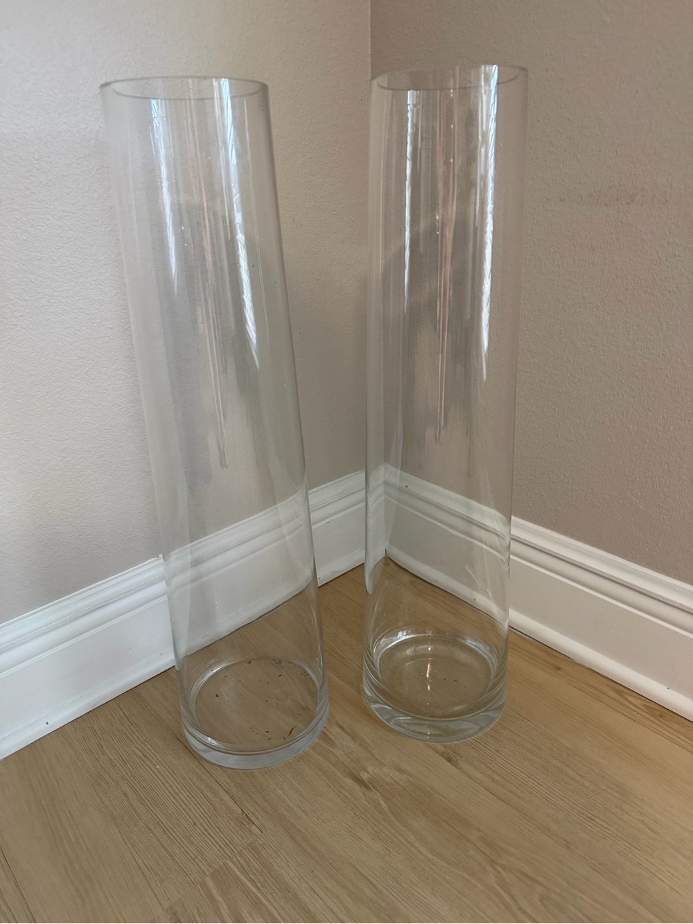 Clear Glass Cylinder Floor Vase - Minimalist Home Accents